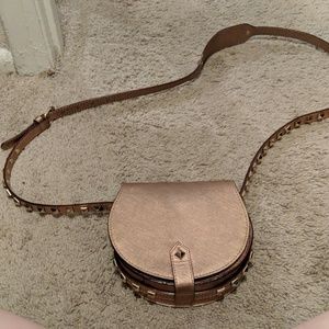 Rebecca minkoff rose gold studded cross body purse